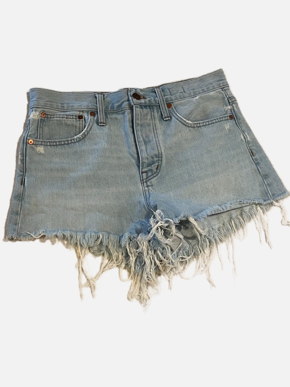 Madewell Light Blue Distressed Relaxed Denim Cutoff Shorts 26
